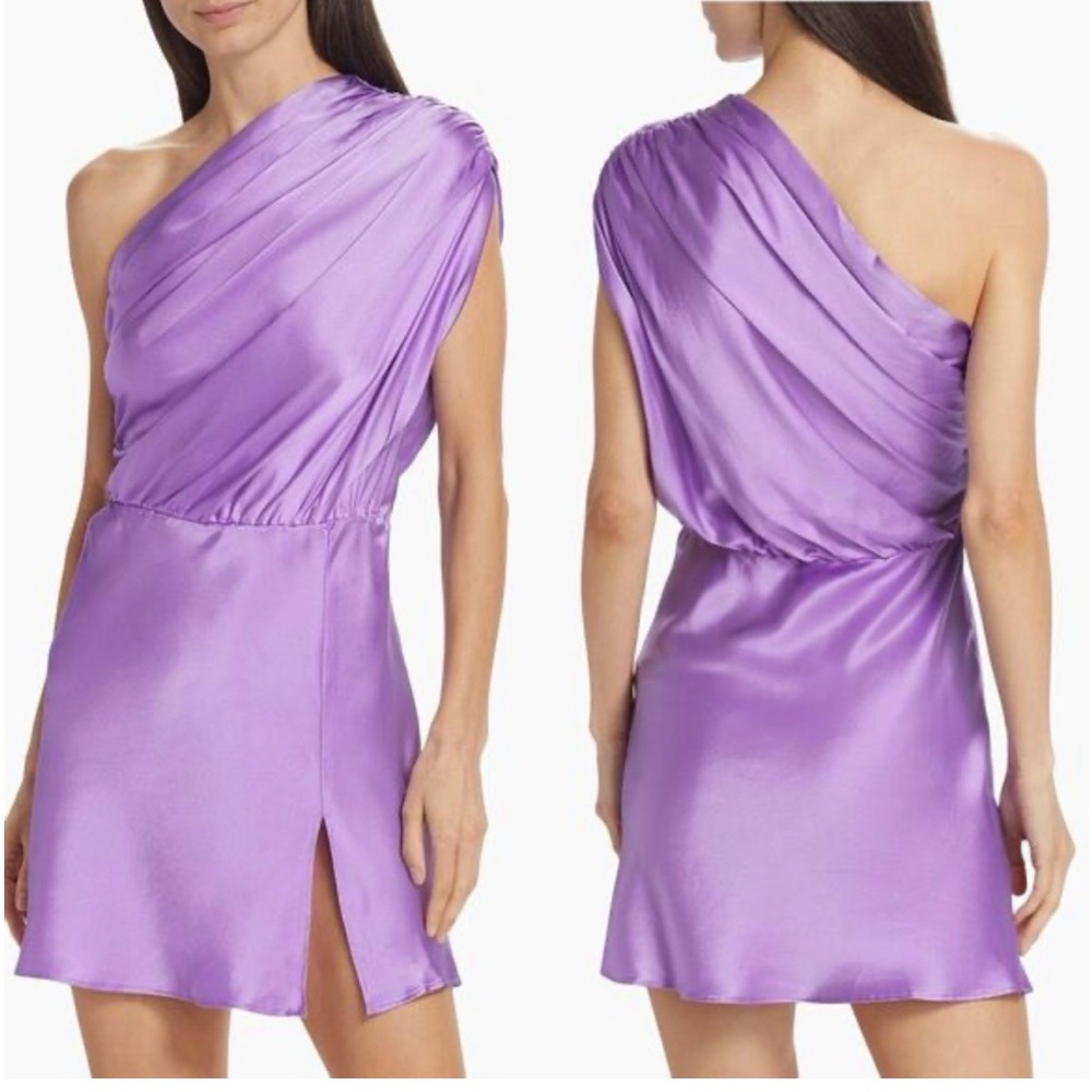 AMANDA UPRICHARD Women's Dupree Silk Minidress In Violet Size XL